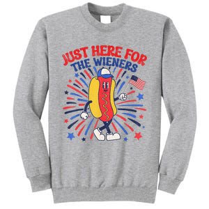 IM Just Here For The Wieners 4th Of July Funny Hot Dog Tall Sweatshirt