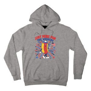 IM Just Here For The Wieners 4th Of July Funny Hot Dog Tall Hoodie