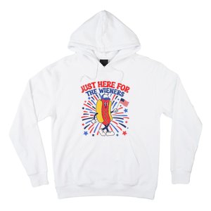 IM Just Here For The Wieners 4th Of July Funny Hot Dog Hoodie