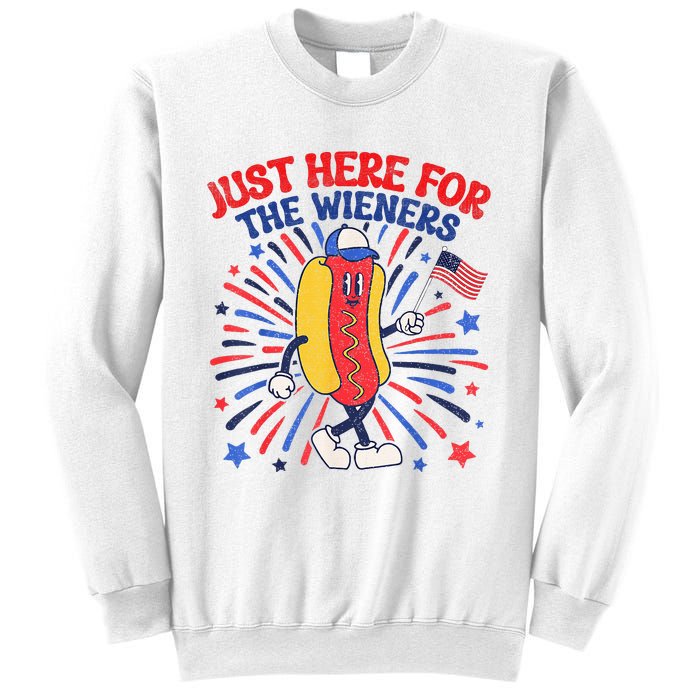 IM Just Here For The Wieners 4th Of July Funny Hot Dog Sweatshirt