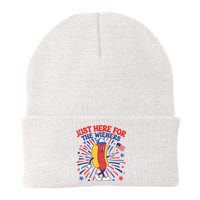 IM Just Here For The Wieners 4th Of July Funny Hot Dog Knit Cap Winter Beanie