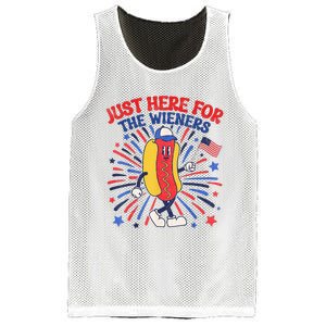 IM Just Here For The Wieners 4th Of July Funny Hot Dog Mesh Reversible Basketball Jersey Tank