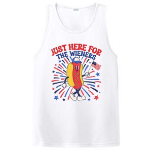 IM Just Here For The Wieners 4th Of July Funny Hot Dog PosiCharge Competitor Tank