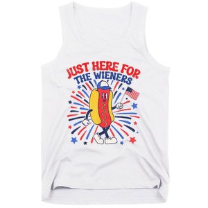 IM Just Here For The Wieners 4th Of July Funny Hot Dog Tank Top