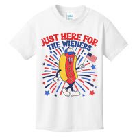 IM Just Here For The Wieners 4th Of July Funny Hot Dog Kids T-Shirt