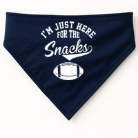 I'm Just Here For The Snacks Funny Football USA-Made Doggie Bandana