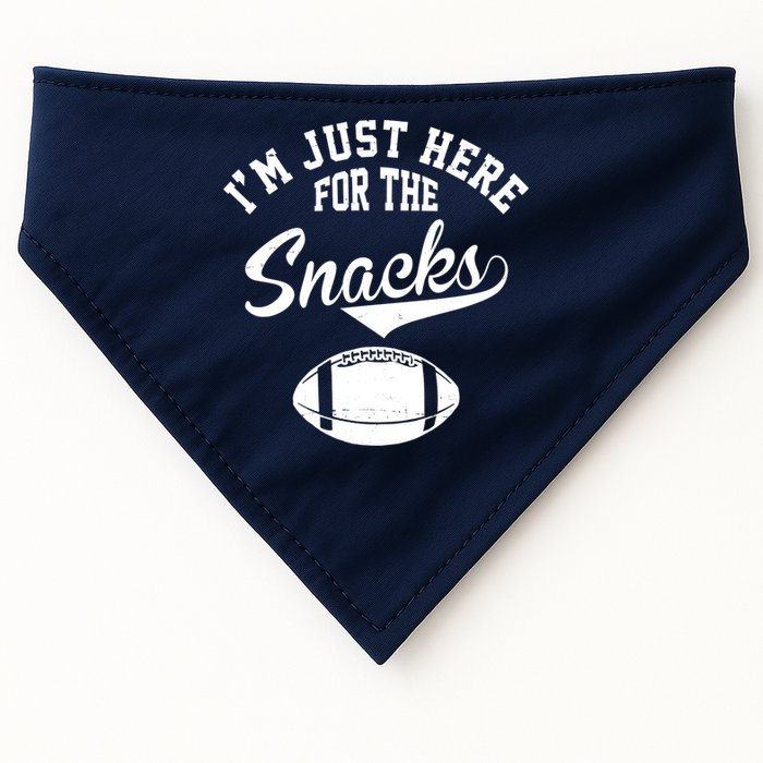 I'm Just Here For The Snacks Funny Football USA-Made Doggie Bandana