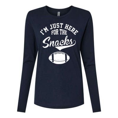 I'm Just Here For The Snacks Funny Football Womens Cotton Relaxed Long Sleeve T-Shirt