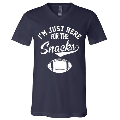 I'm Just Here For The Snacks Funny Football V-Neck T-Shirt