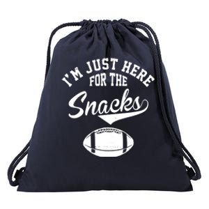 I'm Just Here For The Snacks Funny Football Drawstring Bag