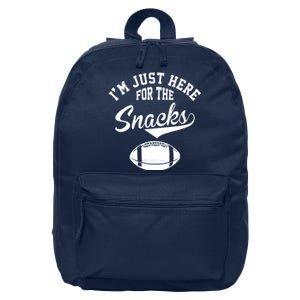 I'm Just Here For The Snacks Funny Football 16 in Basic Backpack