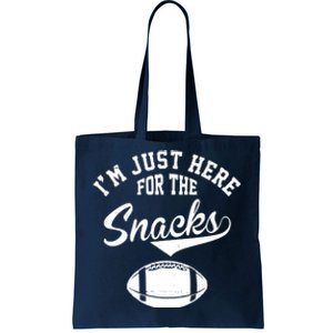 I'm Just Here For The Snacks Funny Football Tote Bag