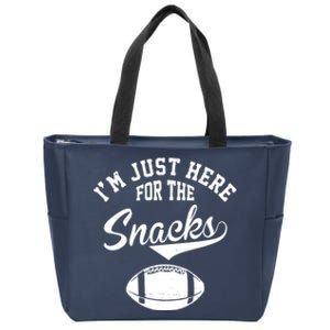 I'm Just Here For The Snacks Funny Football Zip Tote Bag