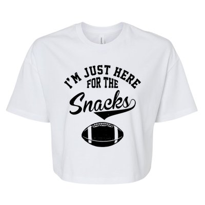 I'm Just Here For The Snacks Funny Football Bella+Canvas Jersey Crop Tee