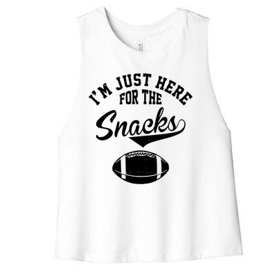 I'm Just Here For The Snacks Funny Football Women's Racerback Cropped Tank