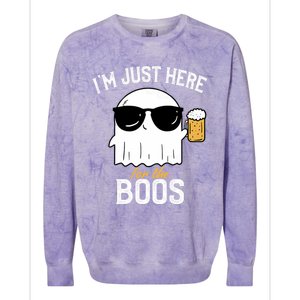 IM Just Here For The Boos Funny Halloween Drinking Colorblast Crewneck Sweatshirt