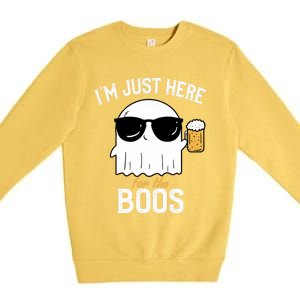 IM Just Here For The Boos Funny Halloween Drinking Premium Crewneck Sweatshirt