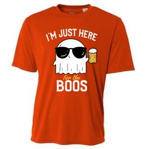 IM Just Here For The Boos Funny Halloween Drinking Cooling Performance Crew T-Shirt