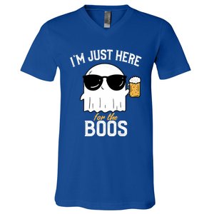 IM Just Here For The Boos Funny Halloween Drinking V-Neck T-Shirt