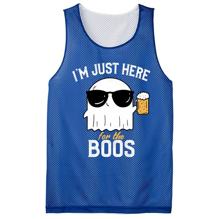 IM Just Here For The Boos Funny Halloween Drinking Mesh Reversible Basketball Jersey Tank