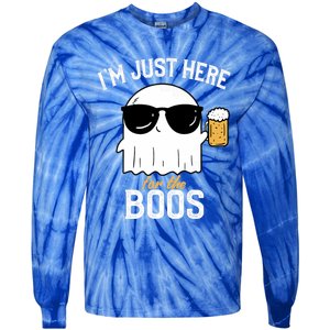 IM Just Here For The Boos Funny Halloween Drinking Tie-Dye Long Sleeve Shirt