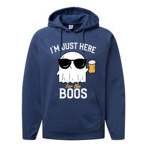 IM Just Here For The Boos Funny Halloween Drinking Performance Fleece Hoodie