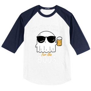 IM Just Here For The Boos Funny Halloween Drinking Baseball Sleeve Shirt