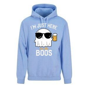 IM Just Here For The Boos Funny Halloween Drinking Unisex Surf Hoodie