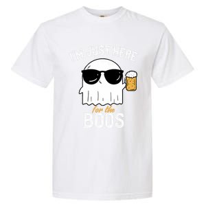 IM Just Here For The Boos Funny Halloween Drinking Garment-Dyed Heavyweight T-Shirt