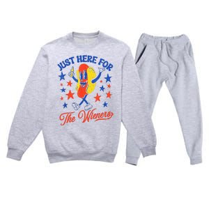 IM Just Here For The Wieners 4th Of July Hot Dog Premium Crewneck Sweatsuit Set