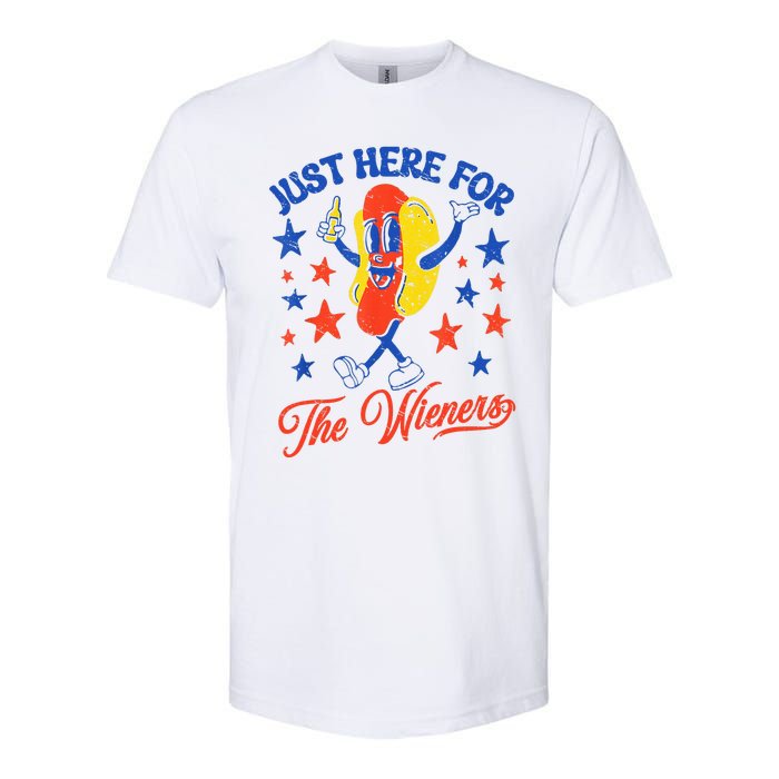 IM Just Here For The Wieners 4th Of July Hot Dog Softstyle CVC T-Shirt