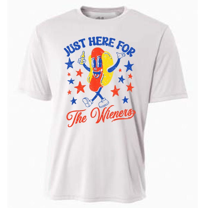 IM Just Here For The Wieners 4th Of July Hot Dog Cooling Performance Crew T-Shirt