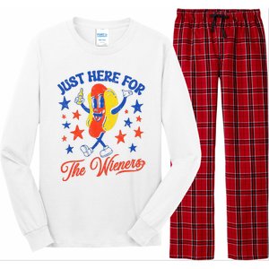 IM Just Here For The Wieners 4th Of July Hot Dog Long Sleeve Pajama Set