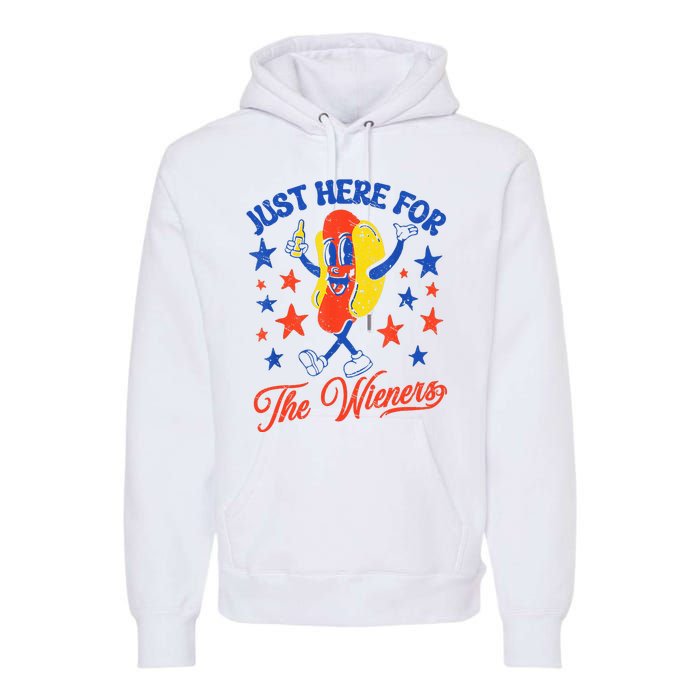 IM Just Here For The Wieners 4th Of July Hot Dog Premium Hoodie