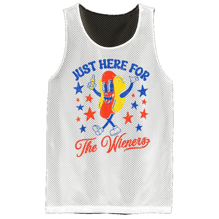 IM Just Here For The Wieners 4th Of July Hot Dog Mesh Reversible Basketball Jersey Tank