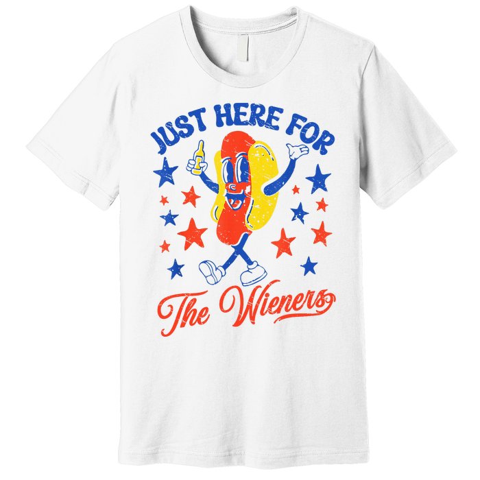 IM Just Here For The Wieners 4th Of July Hot Dog Premium T-Shirt