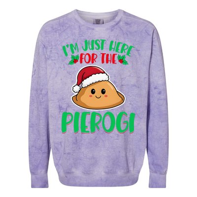 IM Just Here For The Pierogi Polish Pierogi Christmas Colorblast Crewneck Sweatshirt