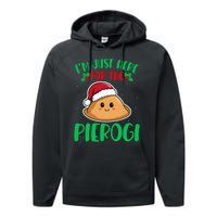 IM Just Here For The Pierogi Polish Pierogi Christmas Performance Fleece Hoodie