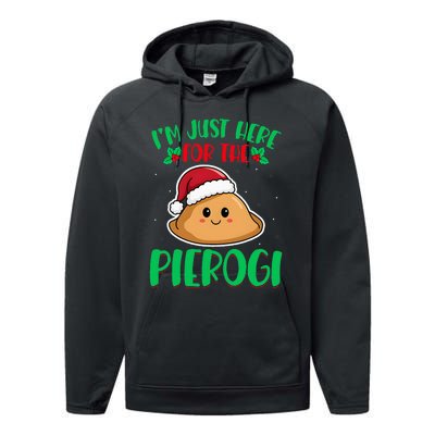 IM Just Here For The Pierogi Polish Pierogi Christmas Performance Fleece Hoodie