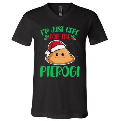 IM Just Here For The Pierogi Polish Pierogi Christmas V-Neck T-Shirt