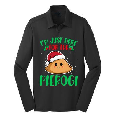 IM Just Here For The Pierogi Polish Pierogi Christmas Silk Touch Performance Long Sleeve Polo