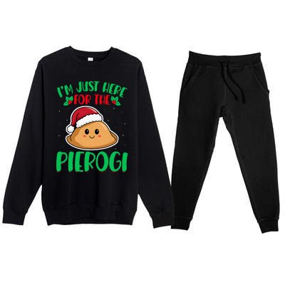 IM Just Here For The Pierogi Polish Pierogi Christmas Premium Crewneck Sweatsuit Set