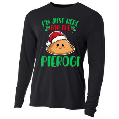 IM Just Here For The Pierogi Polish Pierogi Christmas Cooling Performance Long Sleeve Crew