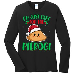 IM Just Here For The Pierogi Polish Pierogi Christmas Ladies Long Sleeve Shirt