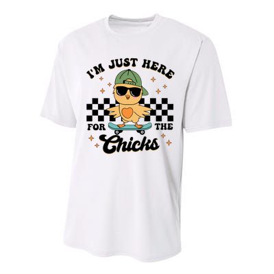 IM Just Here For The Chicks Easter Performance Sprint T-Shirt