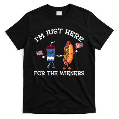 Im Just Here For The Weiners Hot Dogs 4th Of July T-Shirt