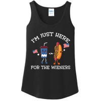 Im Just Here For The Weiners Hot Dogs 4th Of July Ladies Essential Tank