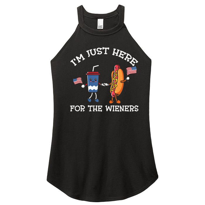 Im Just Here For The Weiners Hot Dogs 4th Of July Women's Perfect Tri Rocker Tank