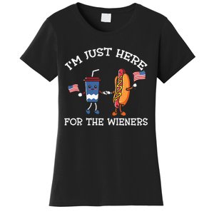 Im Just Here For The Weiners Hot Dogs 4th Of July Women's T-Shirt