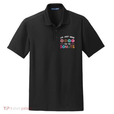I'm Just Here For The Donuts Doughnut Dough Sweet Dessert Gift Dry Zone Grid Polo